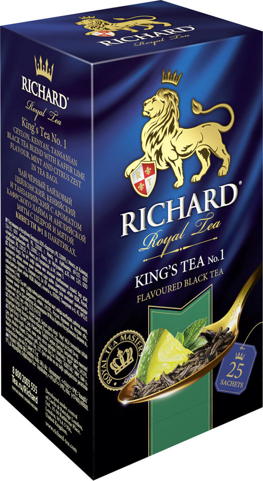 Купить Чай черный Richard Kings Tea No.1 25 пак с доставкой на дом по цене 119.90 руб в интернет-магазине "Перекрёсток Впрок"