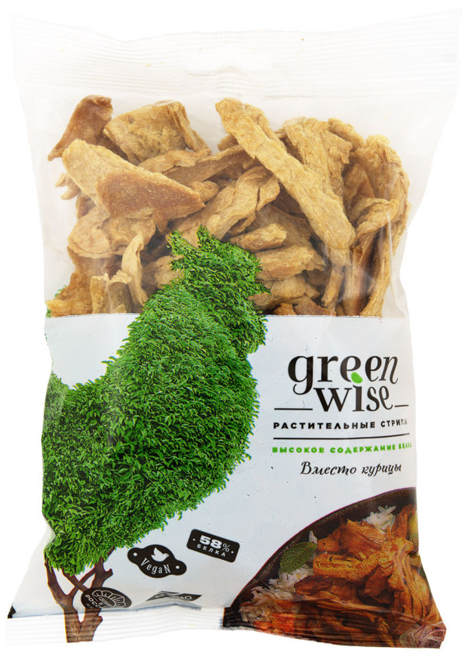 Купить Стрипсы растительные Greenwise Вместо курицы 150г с доставкой на дом по цене 179.90 руб в интернет-магазине "Перекрёсток Впрок" - Соблюдаем пост вкусно!